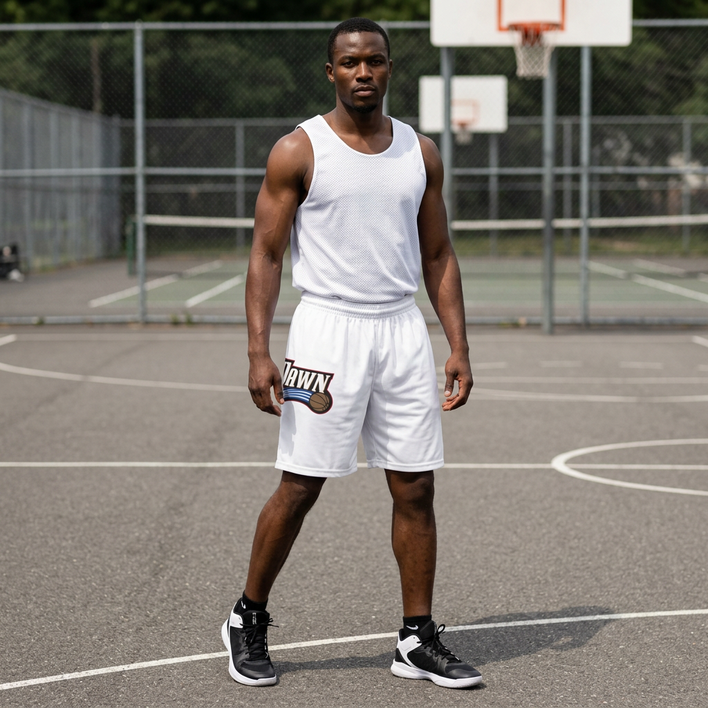 LeJawn Basketball Shorts - Lebron James Inspired 76ers Design - Seam thread color automatically matched to design - 6-size options - other product mockup