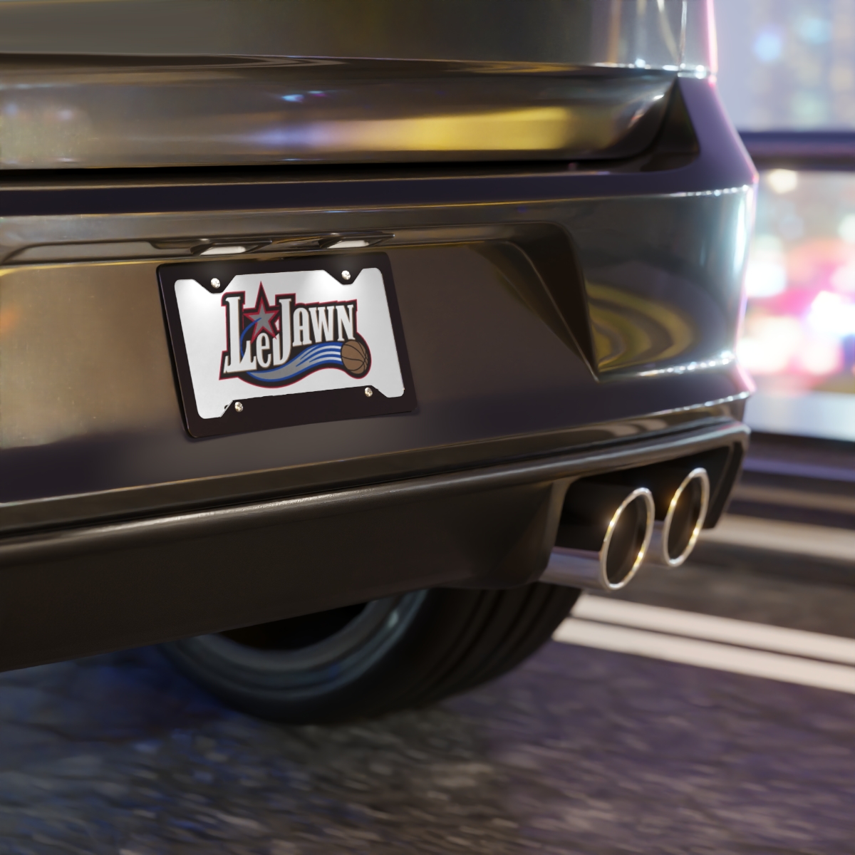 LeJawn Car Vanity Plate - Lebron James Inspired 76ers Design - color options - 12" × 6" - other product mockup