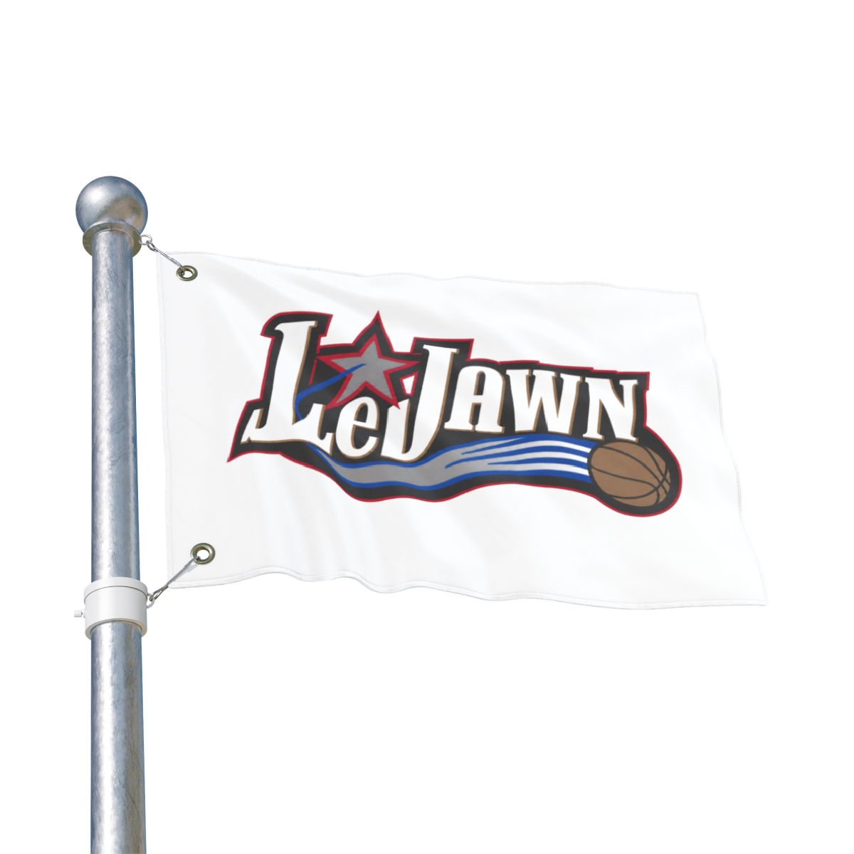 LeJawn Double Sided Tailgate Flag - Lebron James Inspired 76ers Design - color options - 12'' × 18'' - other product mockup