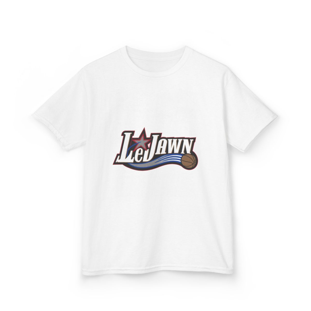 LeJawn Kids T-Shirt - Lebron James Inspired 76ers Design - White - 5-size options - other product mockup