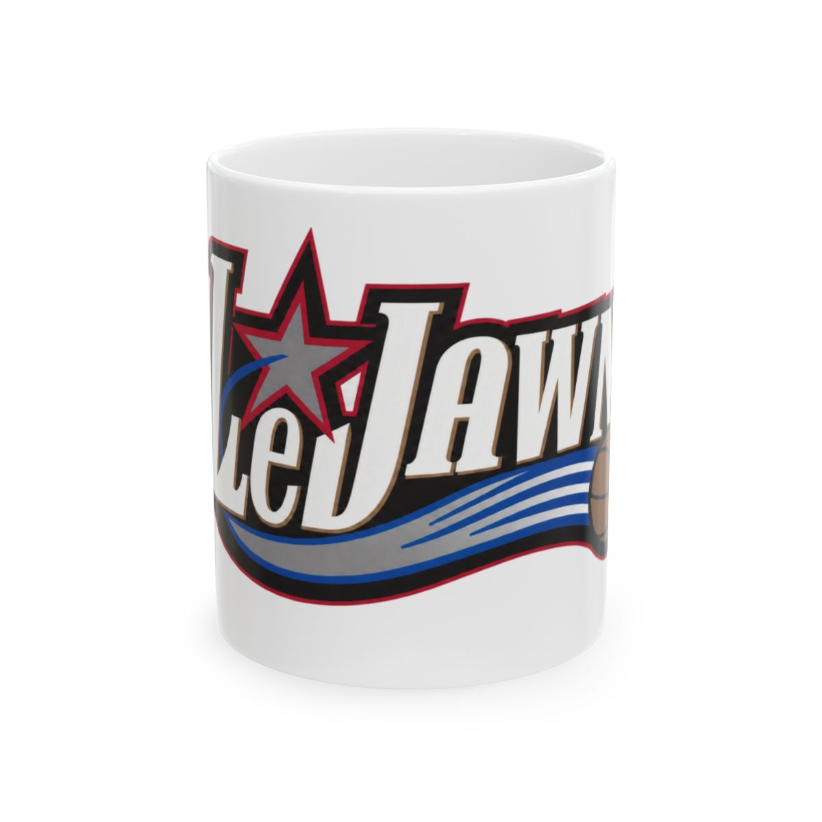 LeJawn Mug - Lebron James Inspired 76ers Design - color options - 11oz - front product mockup
