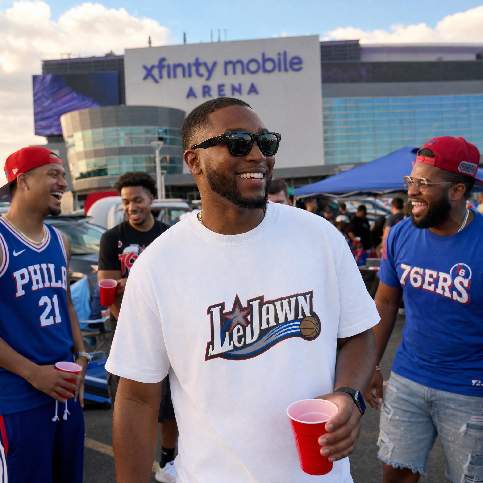 LeJawn T-Shirt - Lebron James Inspired 76ers Design - White - 8-size options - other product mockup